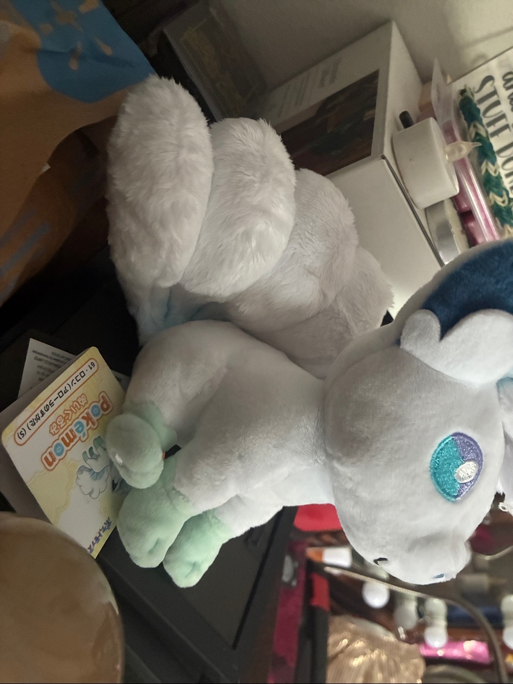 Cute White & Mint Vulpix Plush - Picture 2 of 3